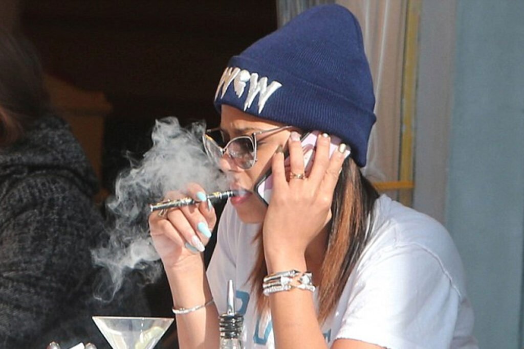 Christina Milian vaping