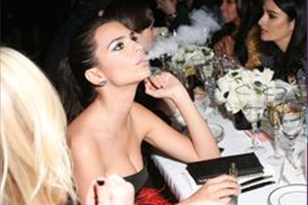 Emily Ratajkowski vaping